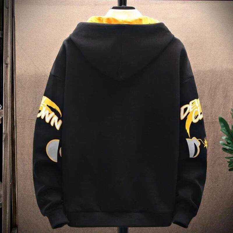 Sweatshirts for Man Hooded Anime White Men's Clothing Hip Hop Manga Hoodies Aesthetic Streetwear New in Pastel Color Cotton Emo