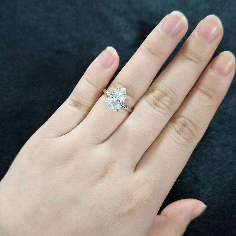 Starsgem 14K IGI Certificate 2-2.1ct HPHT CVD Pear Cut White Yellow Rose Gold Diamond Ring