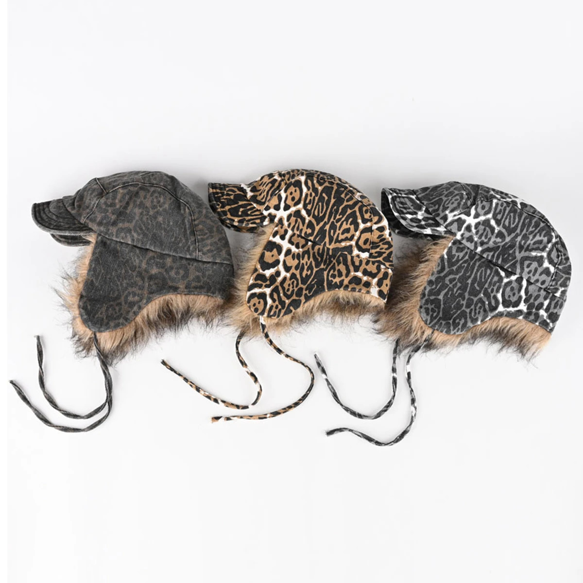 Winter Warm Trapper Hat for Women Men Leopard Print Earflap Beanie Retro Street Cool Style Ushanka for Outdoor Snow Riding 250929