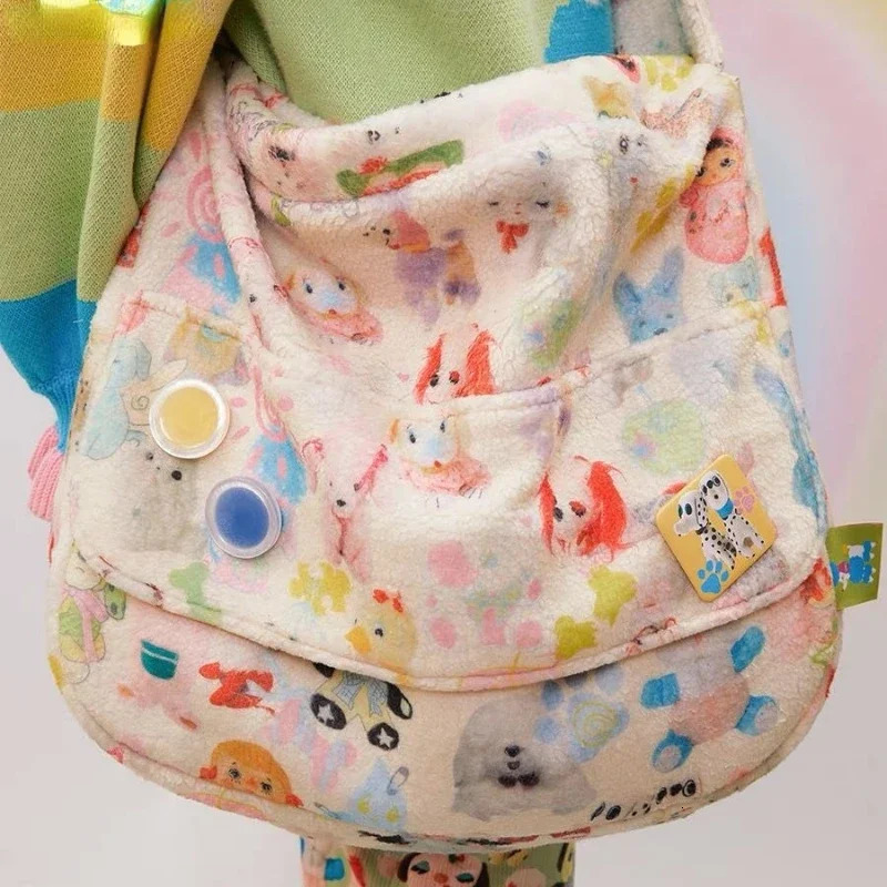 Y2K Shoulder Bag Fashion Korean Sweet Fleece Handbag Pures And Bag Crossbody Bag Women Bag Allmatch Lovely 250930