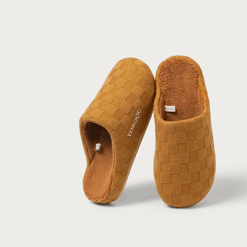 Designer shoes free shipping thick soled autumn and winter non slip indoor breathable keep warm cotton slippers for men and women grey coffee yellow