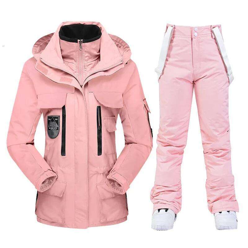 Suit Winter Skiing Snowboarding Clothes Thick Warm Waterproof Ski Jackets Outdoor Snow Jacket + Pants For Women