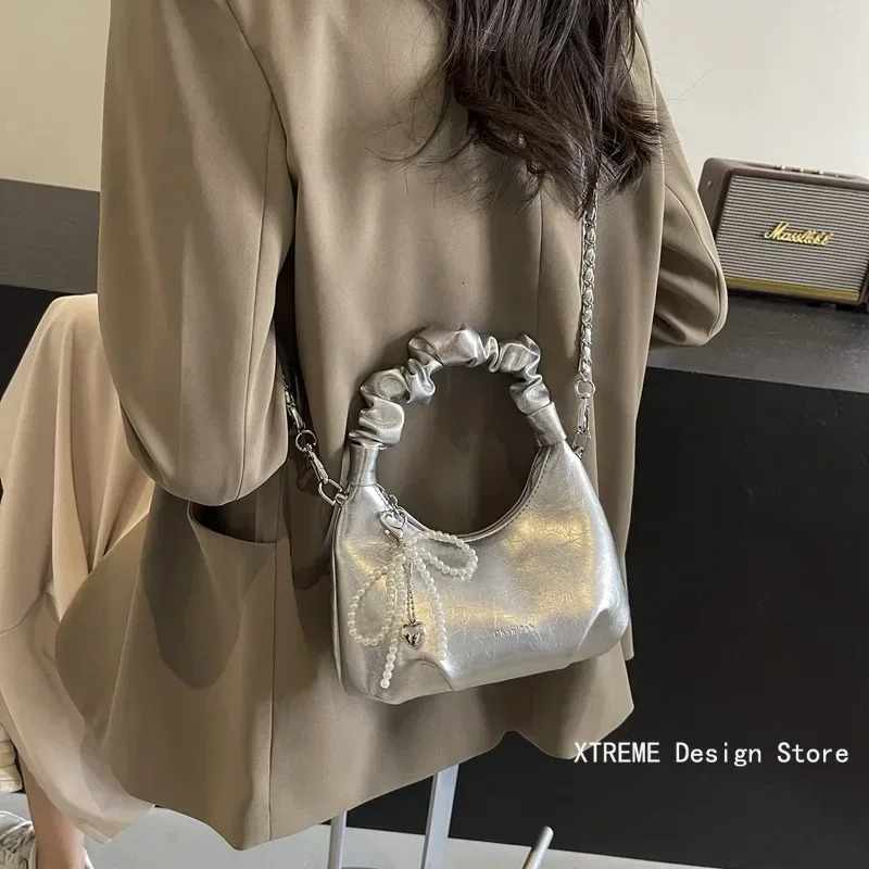 Underarm Bags for Women Y2K Korean Fashion Handbags and Purses Pu Leather Red Shoulder Crossbody Bag 250930