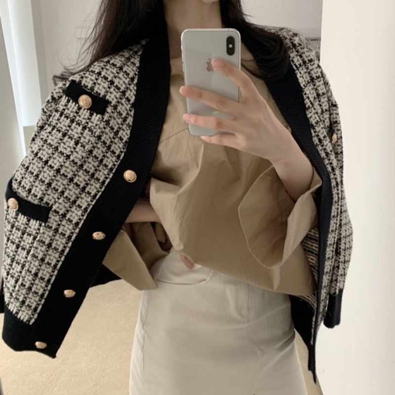 2025 autumn and winter women's elegant small designer high-end multifunctional medium loose knitted cardigan woolen sweater coarse wool new luxur