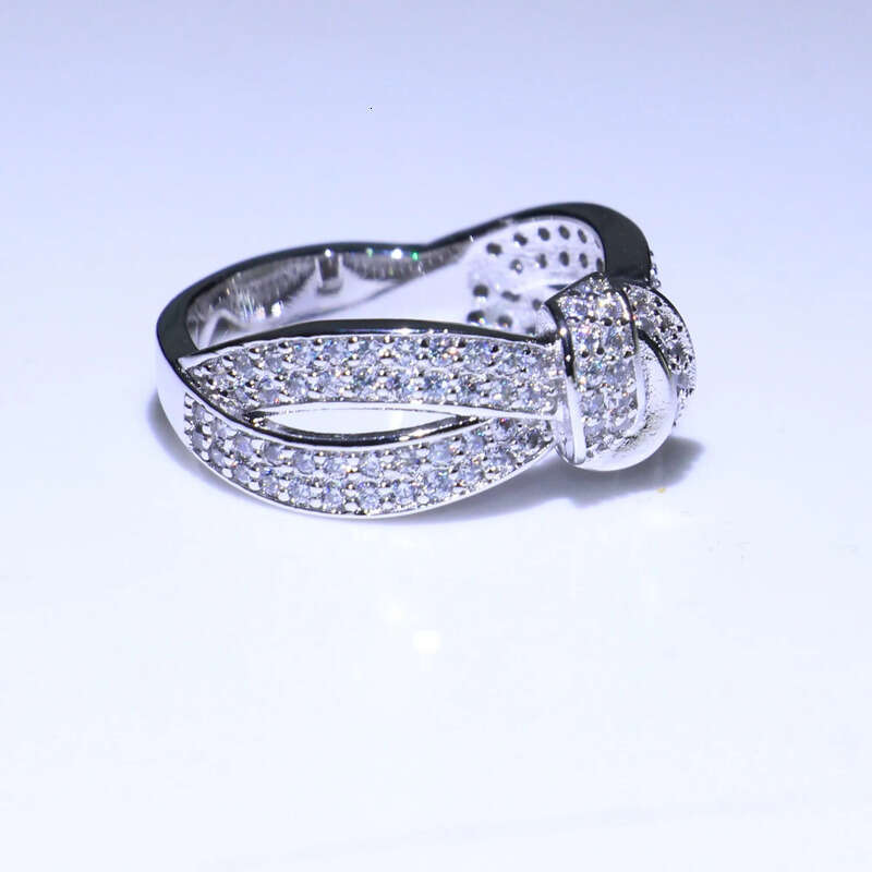 Choucong New Stunning Jewelry Sterling Sier White Clear Pave Cubic Zirconia Wedding Engagement Band Belt Ring fr Women Gift