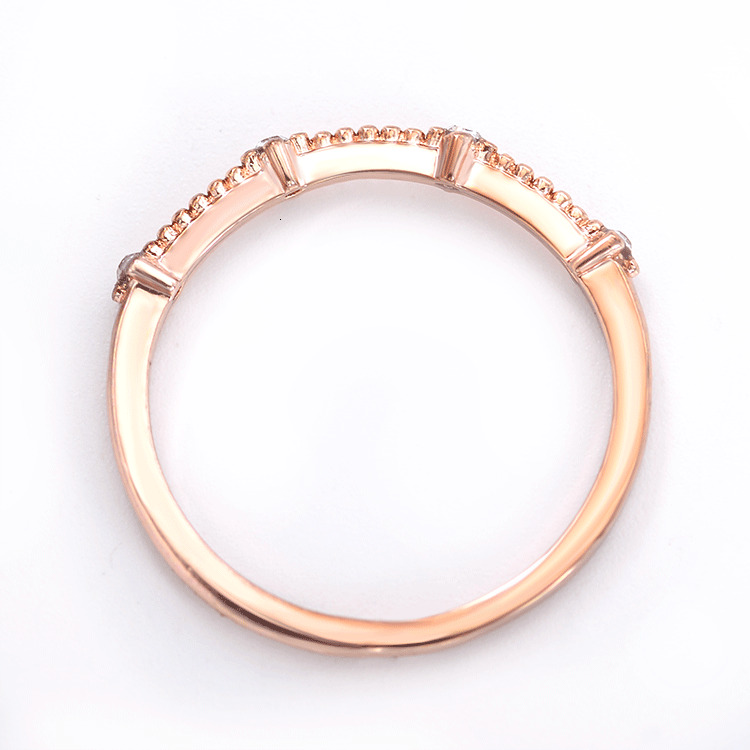Japanese and Korean Style Simple 4 Small Diamond Fresh Ring Jewelry Accessories