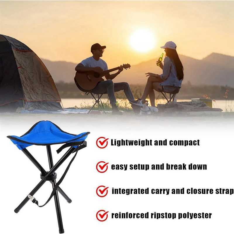 A11EPortable Folding Camping Stool Tripod Seat Folding Camping Chair Outdoor Travel Medium Chair For Picnic Garden Lawn J250930