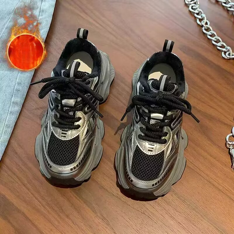 New popular women's autumn and winter styles with thick sole and increased mesh, breathable and lightweight sports and leisure shoes, designer sh