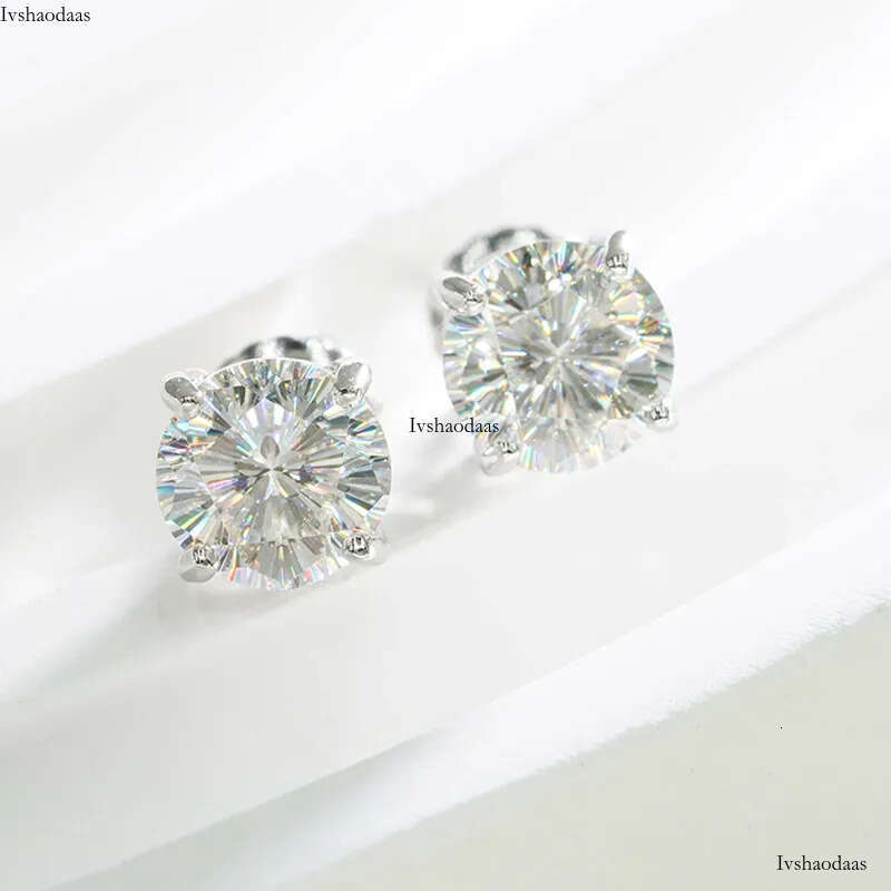 pass dia tester VVS1 D color moissanite designer for women sterling sier earrings Circular Cherry blossom cutting mens hip hop jewelry gift