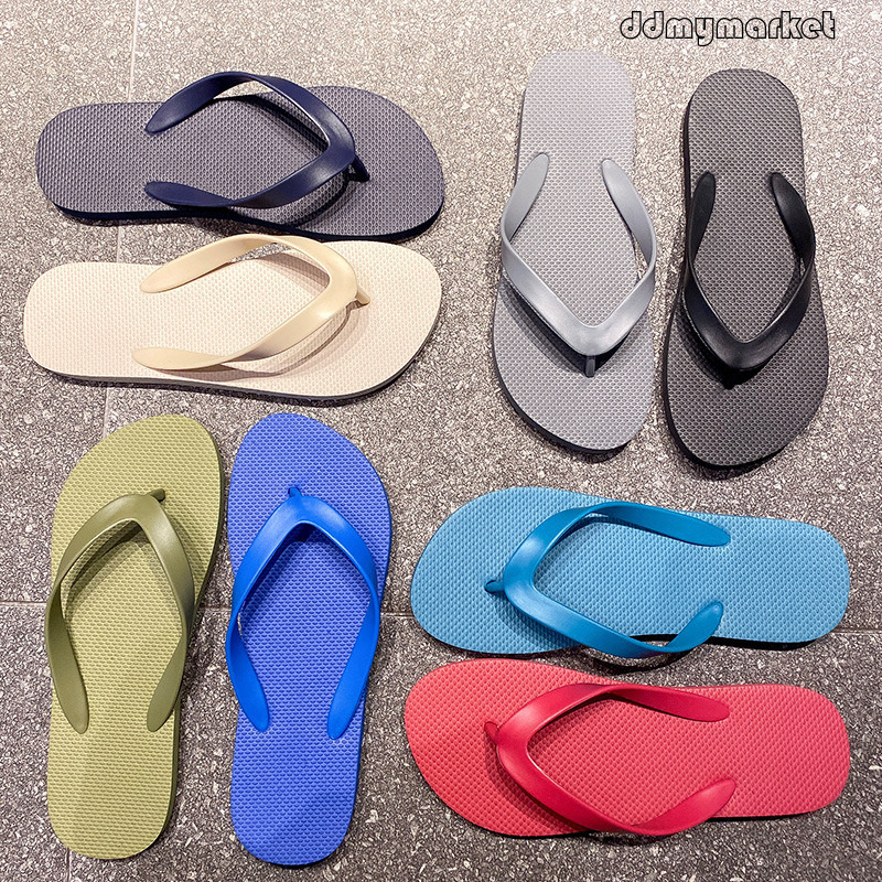 Simple Flip-Flops Men, Fashionable Casual Couple Style, Summer Non-Slip Solid Color Flat Toe Beach Sandals for Men ddmymarket