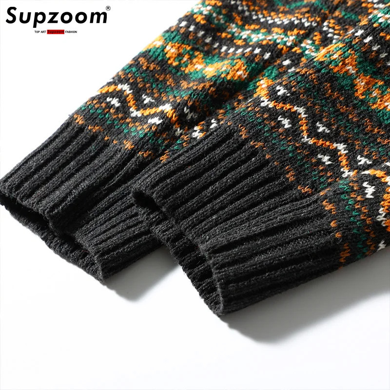 Supzoom Arrival Top Fashion Turndown Collar Regular Cotton Cardigan Male Casual Single Breasted Button Sweater Men 250929