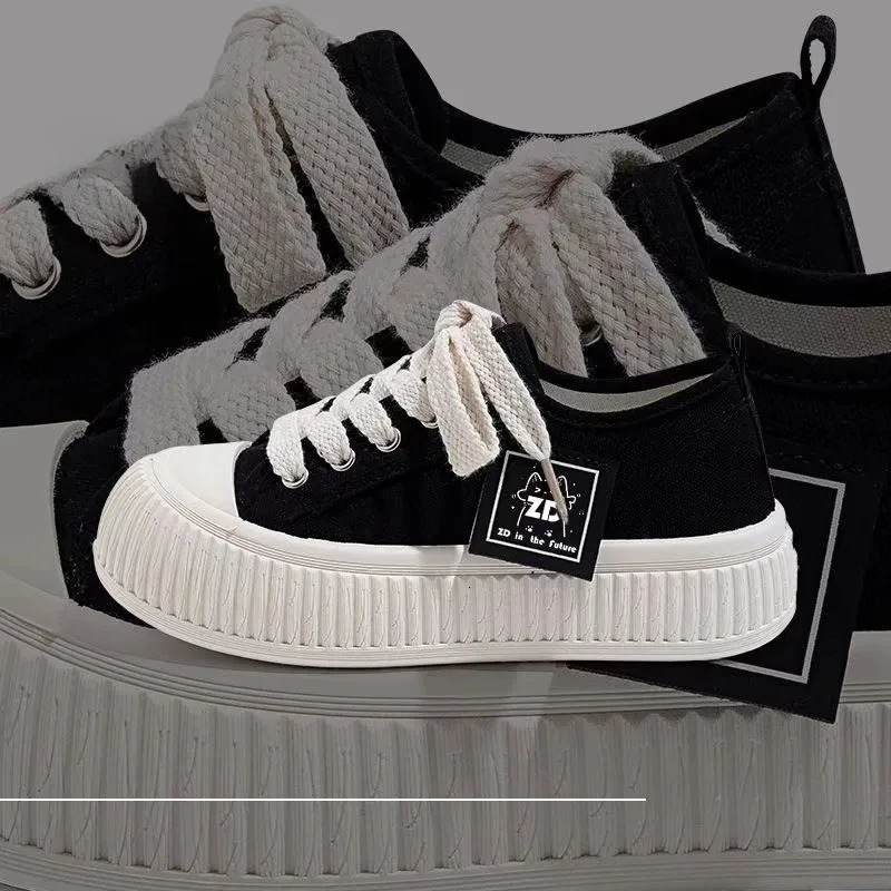 Sneakers Women Shoes for Woman Thick Soled Canvas Shoes Trend Lady Breathable White Trainers Student Casual Board Shoes 250930
