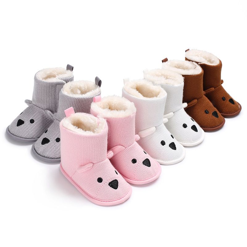 Infant Winter Boots Baby Toddler Newborn Cute Cartoon Bear Shoes Kidszworld Girls Boys Little Kid First Walkers Snow Boots 0-18 Months K0460