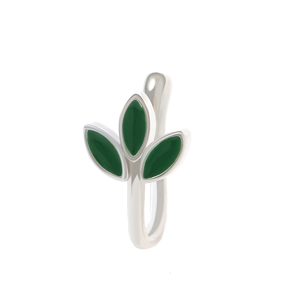Non-Piercing Clip Ring Copper Inlaid Zircon U-Shaped Leaf Butterfly Nose Stud Piercing Jewelry