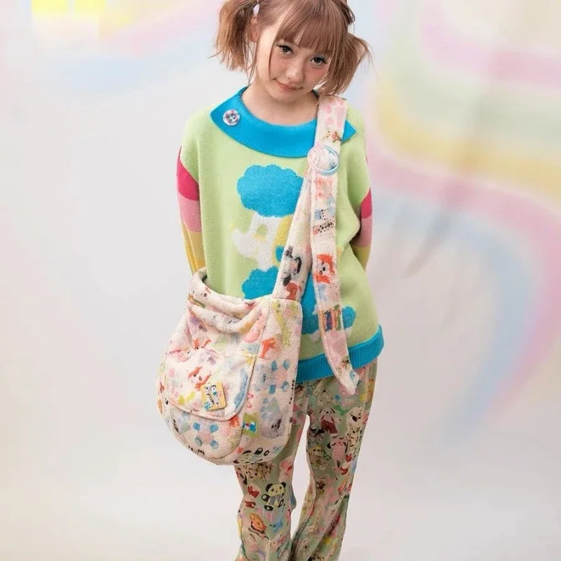 Y2K Shoulder Bag Fashion Korean Sweet Fleece Handbag Pures And Bag Crossbody Bag Women Bag Allmatch Lovely 250930