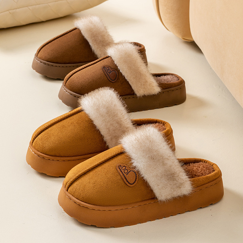 Furry Women, Outdoor Wear, 2025 New Style, Sheepskin Snow Boots, Thick Sole, Fleece Lined, Closed-Toe Cotton Slippers for Autumn and Winter ddmymarket