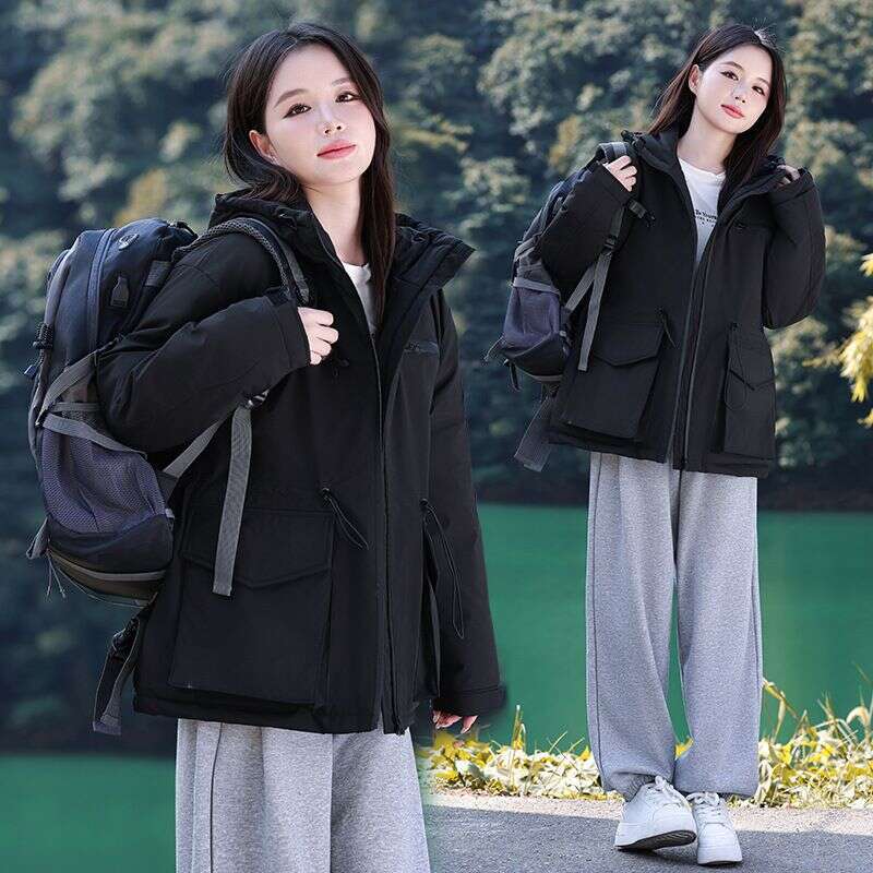 Cotton Clad Women's Winter New Korean Version Short Thick Military Style Assault Suit Loose Hooded And Cotton