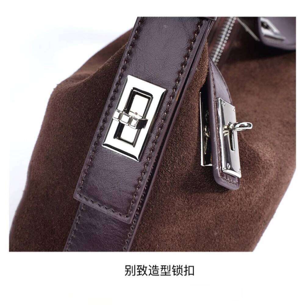 New Women's Autumn Winter Soft Suede Leatehr Designer Brand Women Hobo Tote Cow Leather Female Shoulder Bag Daily Outfit