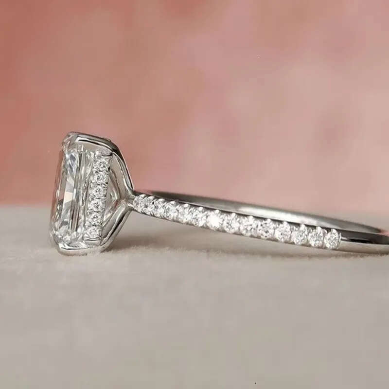 White Gold Wedding 2 Carat Solitaire Ring Lab Grown Dia Jewelry Rings