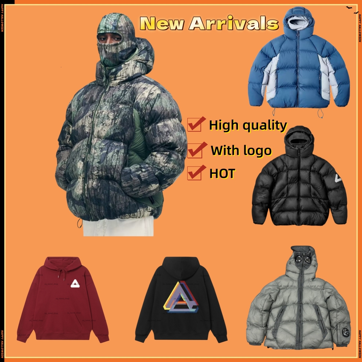 Mens jacket designer hoodies Palacese jacket classic glasses Fashion company autumn and winter couple bomber jackets Classic Triangle Print Hoodie 56