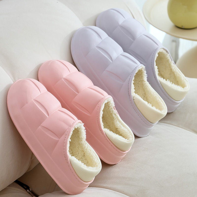New Cotton Slippers Women, Warm Waterproof, Couple's Thick-Soled Autumn and Winter Shoes with a Soft Cushioning Feel for Men ddmymarket