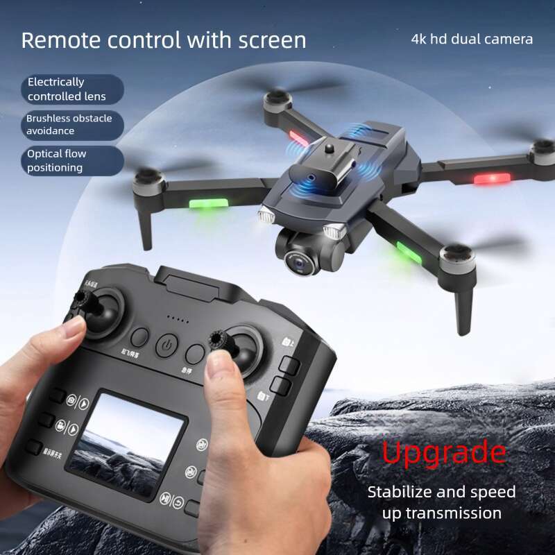 New Product Drone Brushless With Screen Optical Flow Aircraft Dual Camera Foldable Remote Control Airplane Toy