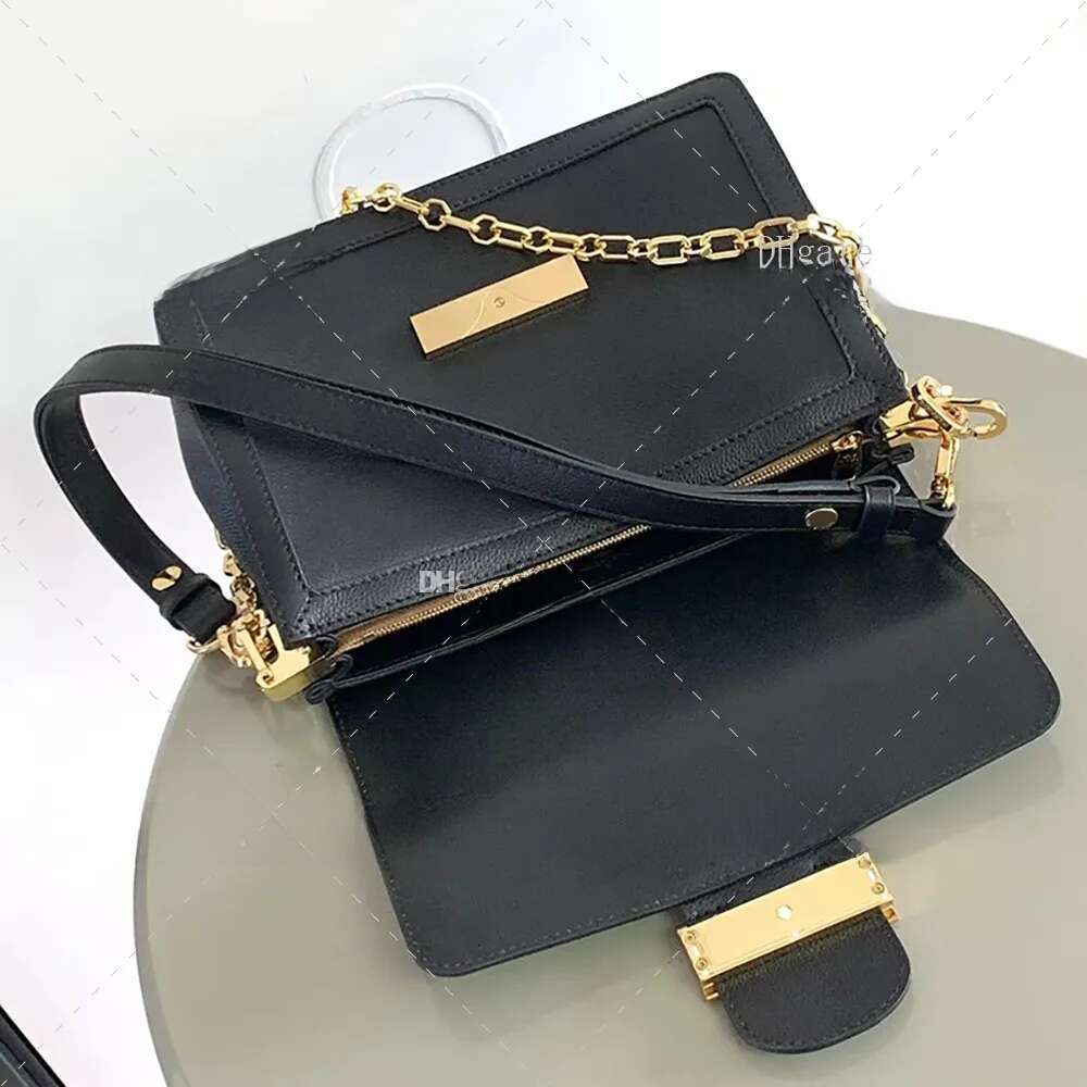 A mirror quality designer crossbody soft shoulder 24cm original Dauphine calf leather flap bag