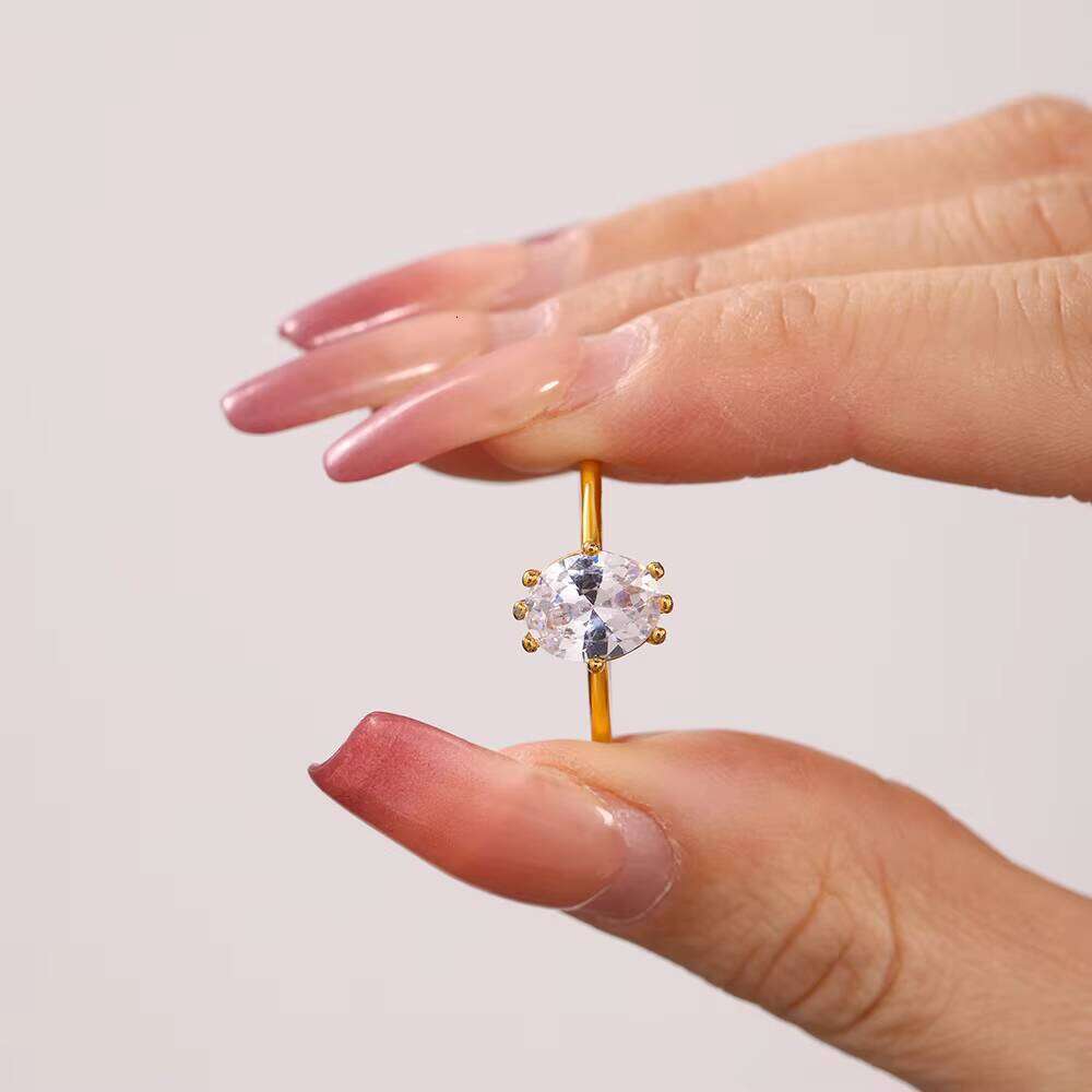 Luxury Oval Moissanite Ring Ring, INS, Wedding, fashion, Versatile, Design, Jewelry