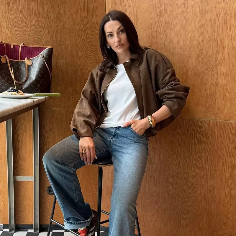 Autumn Jackets 2025 Fashion Elegant Loose Long Sleeve Womens Warm Coats Chic Street Youth Casual 250930