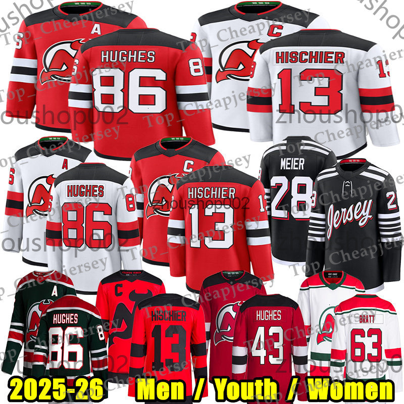 NJ Devils Hockey Jersey 86 Jack Hughes Stadium Series More Mens Hockey Jerseys