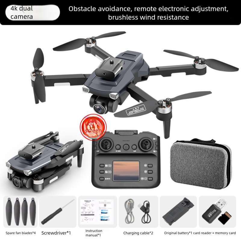 New Product Drone Brushless With Screen Optical Flow Aircraft Dual Camera Foldable Remote Control Airplane Toy