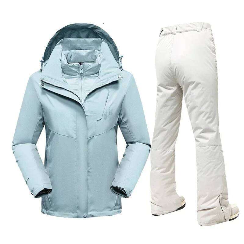 Women's Ski Suit Winter Waterproof Windproof Warm Down Jacket Snow Pants Outdoor Sports Snowboard Wear Skiing Outfits For Women