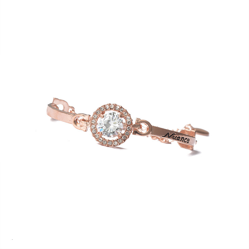 Korean Style Inlaid Large Zircon Letter Bracelet Student Jewelry Gift