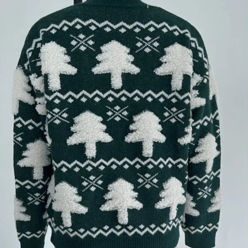 Winter 2025 Women Knitted Sweater 3D Santa Tree Print Warm Thick Jumpers Christmas Sweaters Long Sleeve Pullover Tops Xmas Look 250930