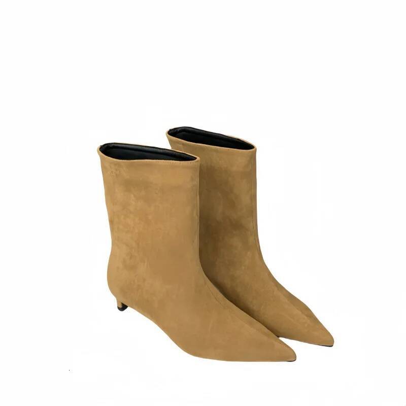 Autumn Winter Pointed Toe Ankle Boots Women Designer Vintage Thin Low Heel Shoes Modern SHort Botas Zapatos De Mujer ddmypanda - view 7
