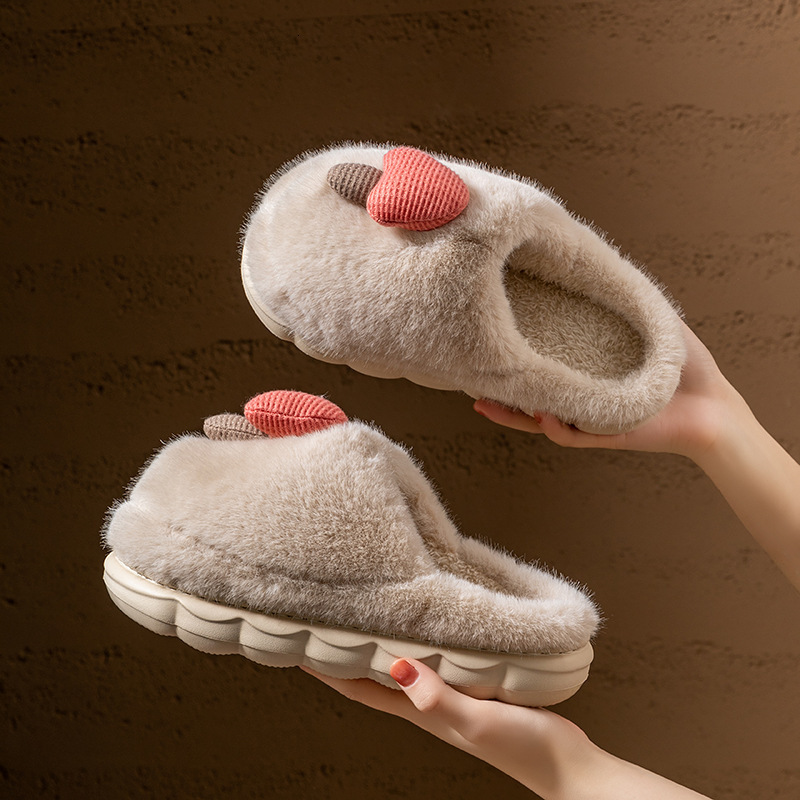 Soft Cushioning Slippers for Women Winter Warmth Closed Heel 2025 New Indoor Home Thick Sole Plush Couple Cotton Shoes ddmymarket