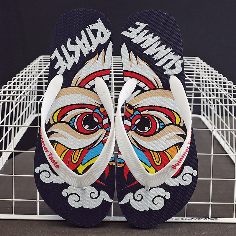Personalized Casual Flip-Flops for Men, Non-Slip National Trend Flip-Flops, Trendy Outdoor Beach Shoes, 2025 New Model ddmymarket