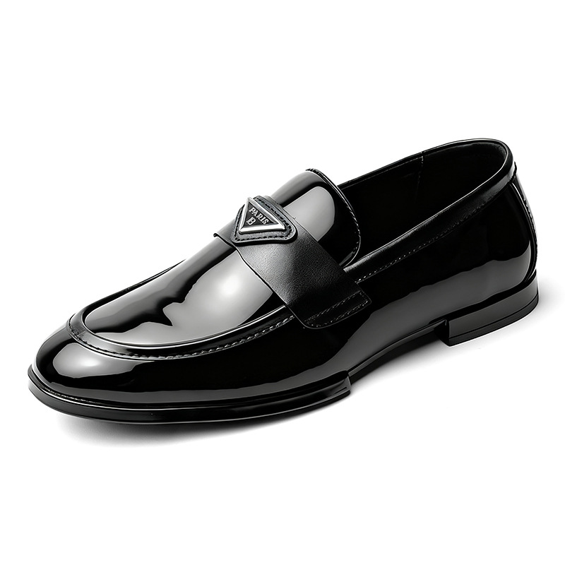Fashion Mens Shoes 2025 New Design Arrival Glossy Patent Leather Casual Leather Shoes Trendy Stylish Minimalist Business Formal Shoes Free Shipping