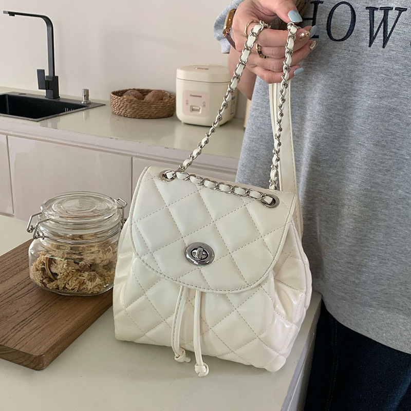 Designer Bag Chain Quilted Backpack Luxury Bag Simple Women High-end 2025 New Summer Korean Style PU Small Backpack For Going Out