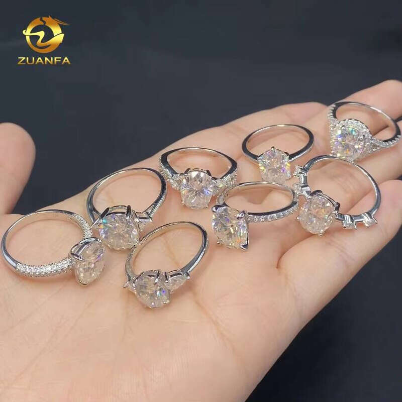 25 Different Cut Iced Out Wedding VVS Diatomaceous Earth Silver Jewelry Engagement Rings