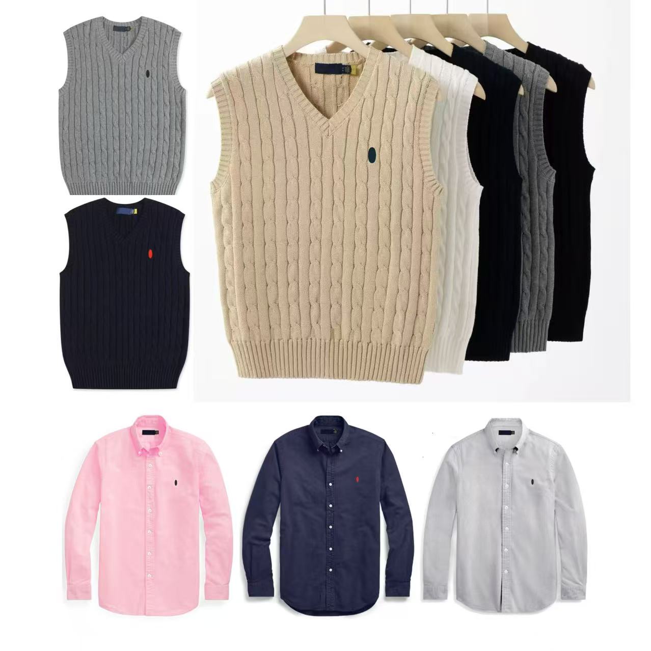 designer sweater polo sweater men embroidery pattern knitwear vest autumn winter slim sleeveless V-neck gilet