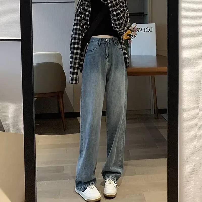 Spring And Summer New High Waisted Slim Jeans For Women Niche Casual Loose Thin Floor Wide Leg Trendy Pants dongdumaoyi