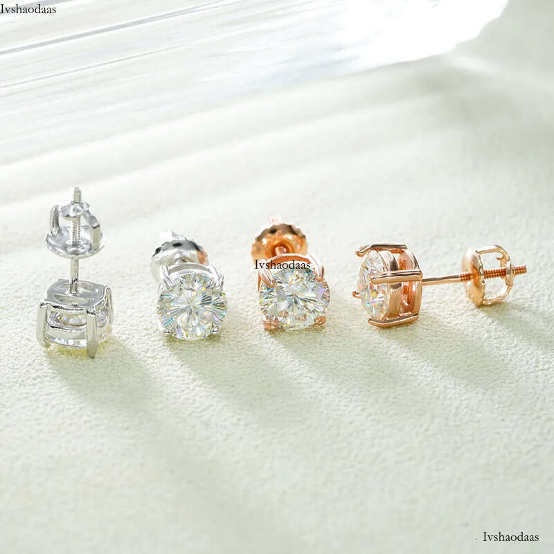 pass dia tester VVS1 D color moissanite designer for women sterling sier earrings Circular Cherry blossom cutting mens hip hop jewelry gift