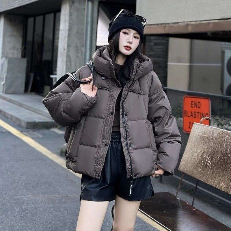 Jacket For Women, Short Stature, Winter Thick New Style, Fashionable Ankora Red Slimming White Duck Down Bread