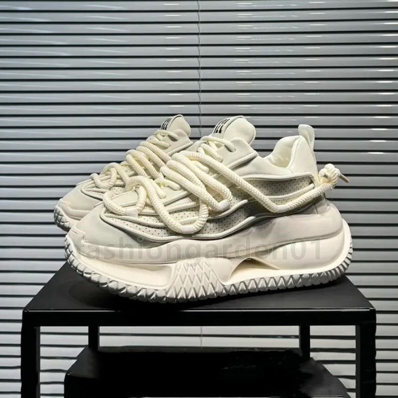 White Black Breathable running shoes Durable mens trainers Autumn Height-Increasing Fashionable Trendy chunky sneakers Size 39-44