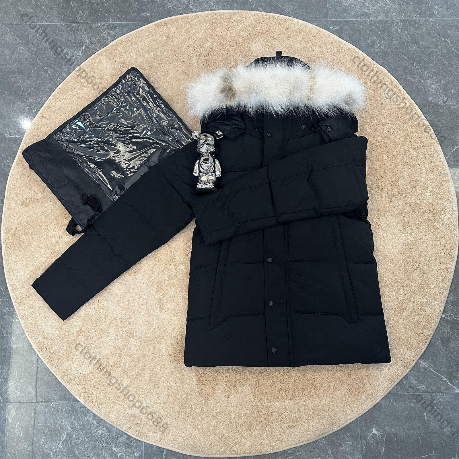 Men's Down jacket Winter Puffer Parka Jackets Real Wolf Fur Homme Outdoor Windbreaker Jassen Outerwear Hooded Manteau Hiver Canada Style warm Coat