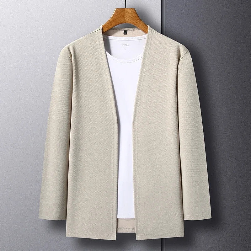 Mens Long Sleeved Cardigan Jacket Casual Fashion Top 250929