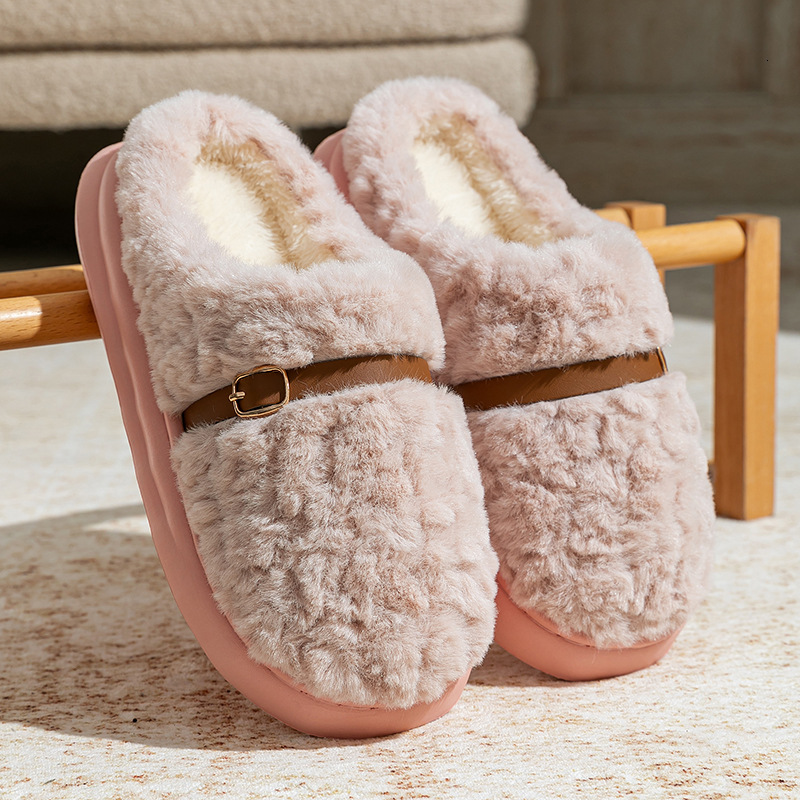 High-End for Women, Autumn and Winter 2025 New Indoor Home Non-Slip Warm Plush Cotton Slippers ddmymarket