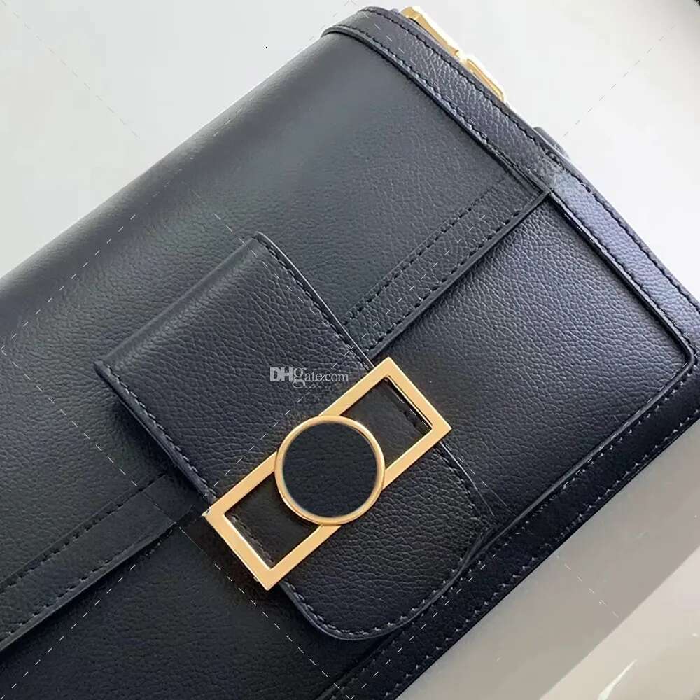 A mirror quality designer crossbody soft shoulder 24cm original Dauphine calf leather flap bag