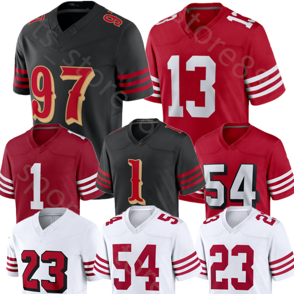Brock Purdy George Kittle Christian McCaffrey Football Jersey Ricky Pearsall Jerry Rice Fred Warner Brandon Aiyuk Jauan Jennings Kyle Juszczyk Deommodore Lenoir